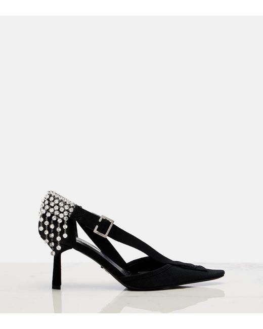 Prada Black Crystal-Embellished Pumps