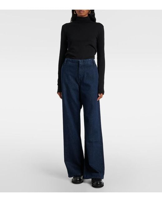 Re/done Blue Triuser High-Rise Wide-Leg Jeans