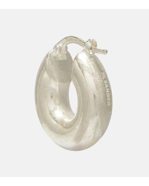 Jil Sander White Small Hoop Earrings
