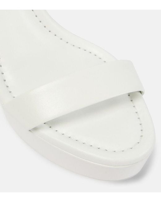Christian Louboutin White Movida Jane 130 Leather Platform Pumps