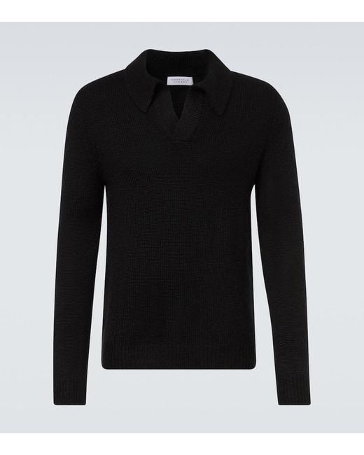 Gabriela Hearst Black Cashmere Polo Sweater for men