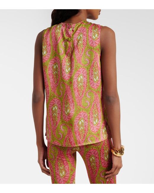 Etro Pink Semi-Sheer Jacquard Blouse