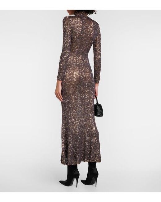 Balenciaga Brown Maxikleid Mit Pailletten