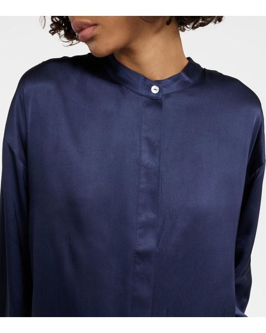Asceno Blue Mia Silk Shirt