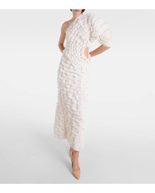 Vestido de fiesta de mezcla de seda Chloé de color White
