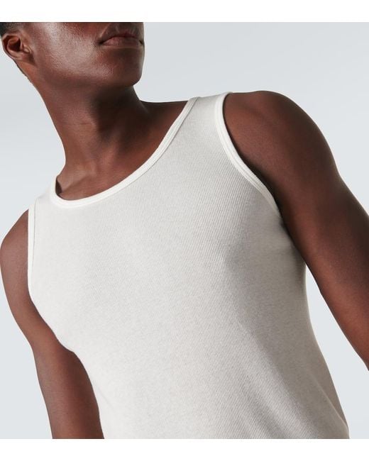 The Row White Solstice Ribbed-Knit Tank Top for men