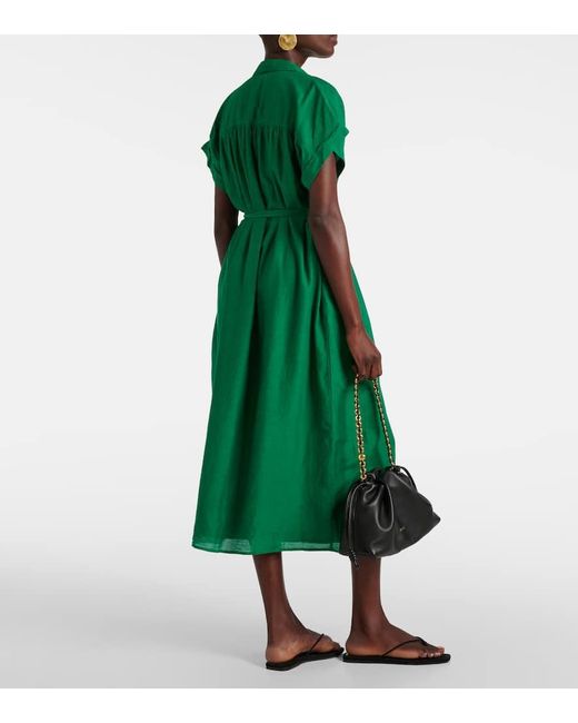 Velvet Green Marla Cotton And Silk Shirt Dress