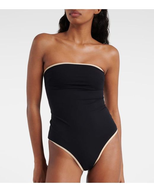 Black strapless swimsuit top best sale