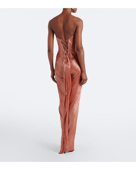 Maria Lucia Hohan Red Nadira Silk Bustier Gown