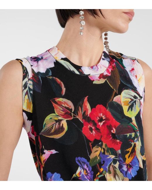Dolce & Gabbana Multicolor Bedrucktes Top aus Seide