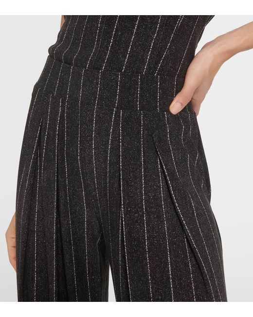 Norma Kamali Black Low-rise Pinstripe Straight Pants