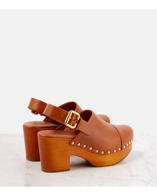 Chloé Brown Clogs Jeannette Aus Leder