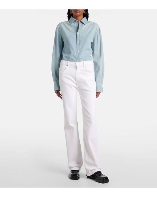 Citizens of Humanity White Lilah High-Rise Bootcut Jeans