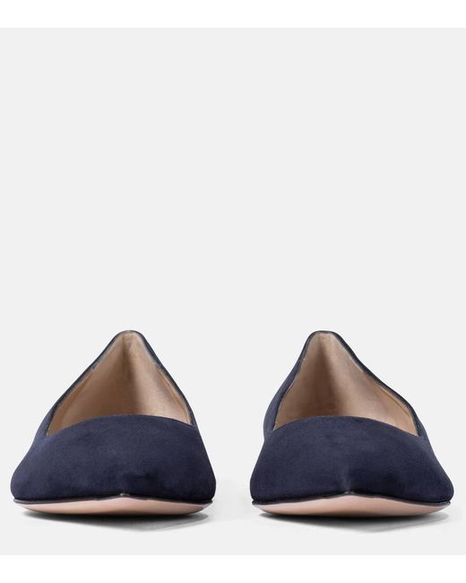 Gianvito Rossi Blue Gianvito Suede Ballet Flats