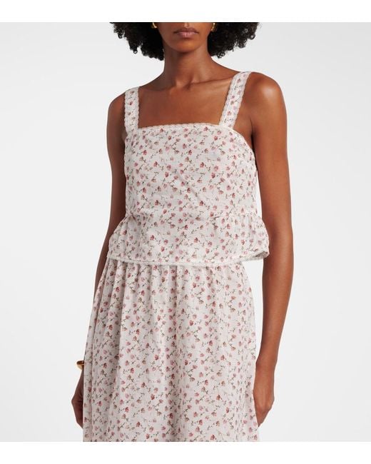 Posse Natural Charlotte Floral Cotton Top