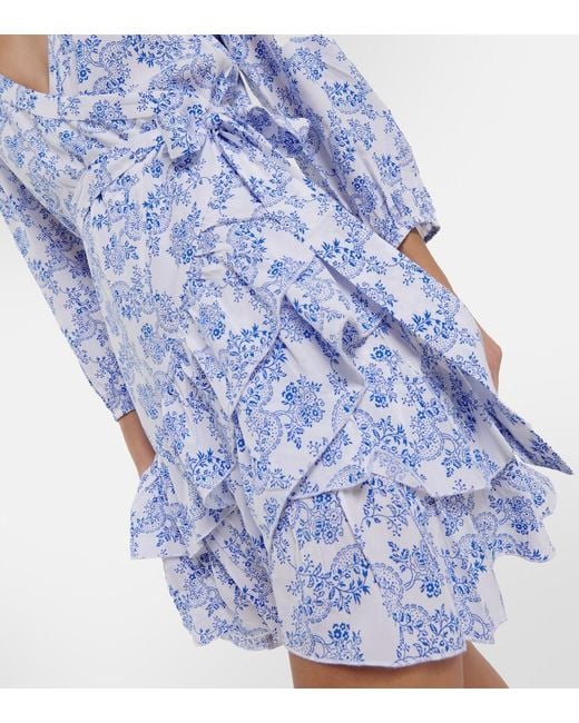 Melissa Odabash Blue Legacy Floral Wrap Minidress