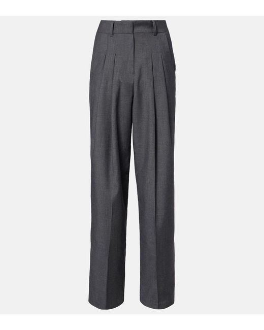Frankie Shop Gray Gelso High-rise Wide-leg Pants