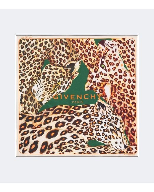 Givenchy Multicolor Leopard-Print Silk Twill Scarf