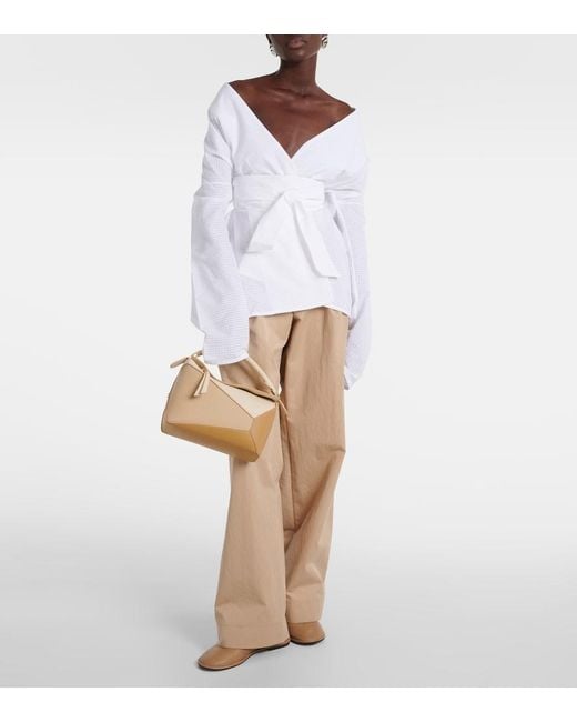 TOVE White Arya Cotton Wrap Top