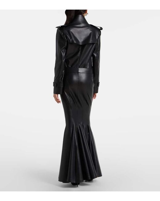 Norma Kamali Women's Black Faux Leather Maxi Skirt Norma Kamali Women's Black Faux Leather Maxi Skirt