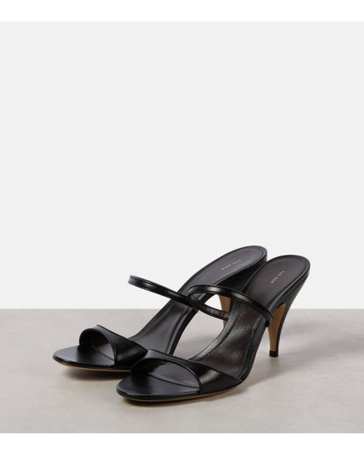 The Row Black Vika Knot 80 Leather Mules