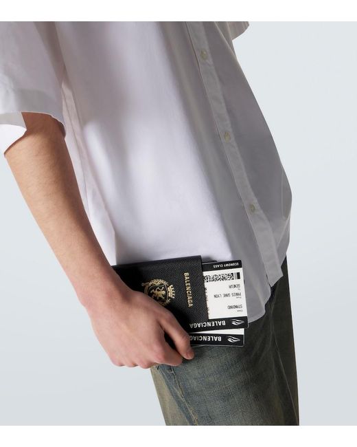 Porte-Telephone Et Passeport Borde De Cuir Balenciaga pour homme en coloris Black
