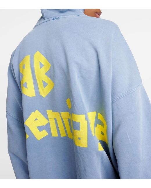 Balenciaga Blue Hoodie Mit Logo-Print