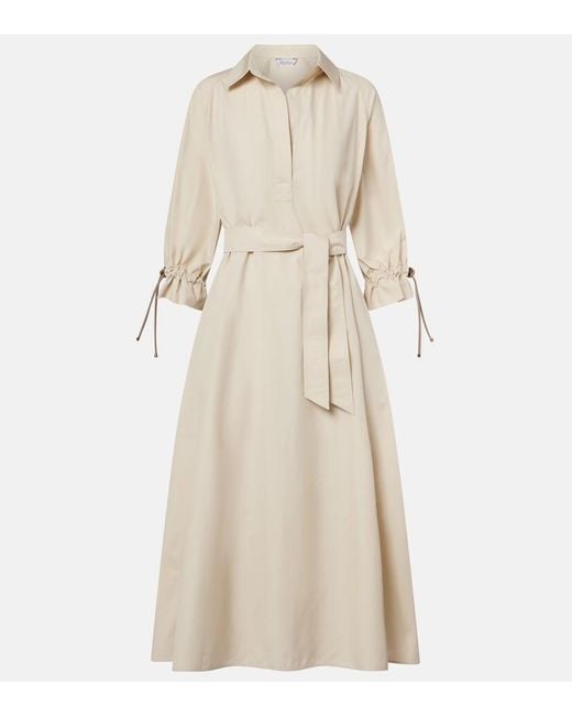 Max Mara Natural Mirto Oversized Cotton Poplin Shirt Dress