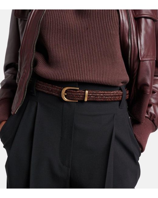 Cinturon De Piel Tejida Brunello Cucinelli de color Brown