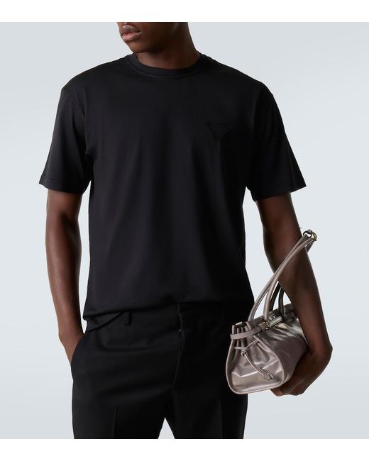 Prada Black Cotton Jersey T-Shirt for men
