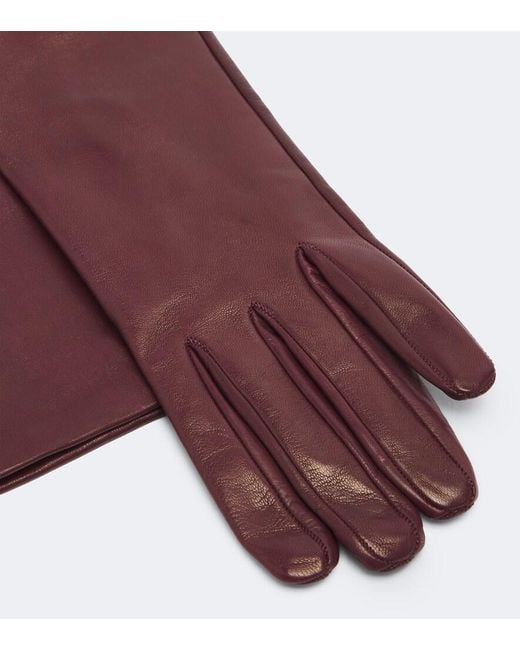 Totême Red Leather Gloves