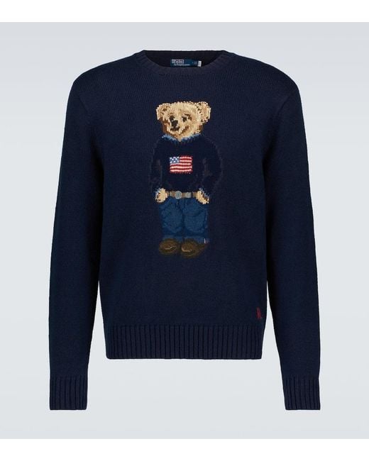 Polo Ralph Lauren Blue Cotton-blend Crewneck Sweater for men