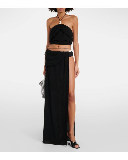 Magda Butrym Black Embellished Maxi Skirt