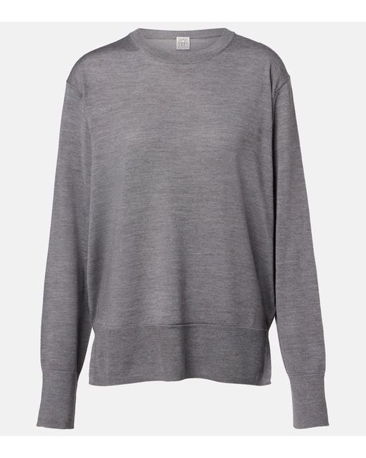 Totême  Gray Pullover Aus Wolle Und Seide