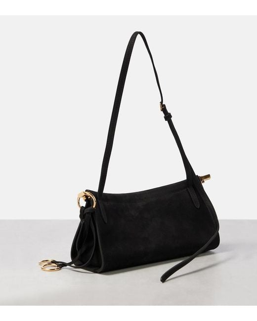 Alaïa Black Click E/W Small Textured-Nubuck Shoulder Bag