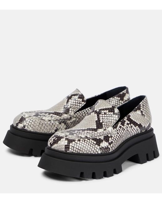 Dorothee Schumacher Black Printed Leather Platform Loafers