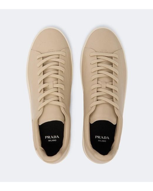 Prada Natural Court Leather Sneakers for men