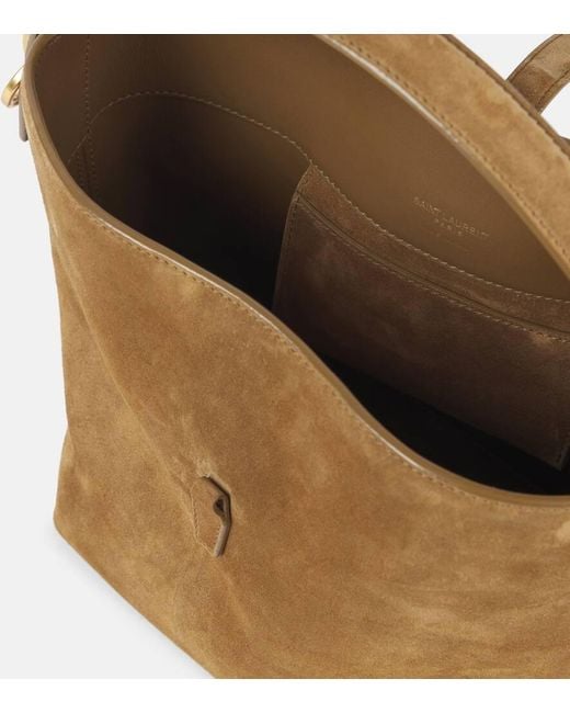 Saint Laurent Natural Bucket Bag Le 37 Small Aus Veloursleder