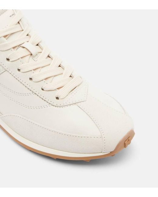Hogan White Athletic Suede And Leather Sneakers