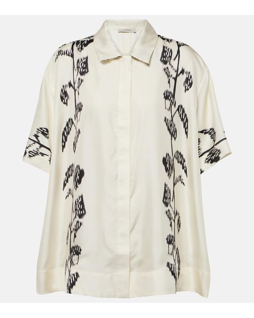 Asceno Natural Montauk Silk Twill Bowling Shirt
