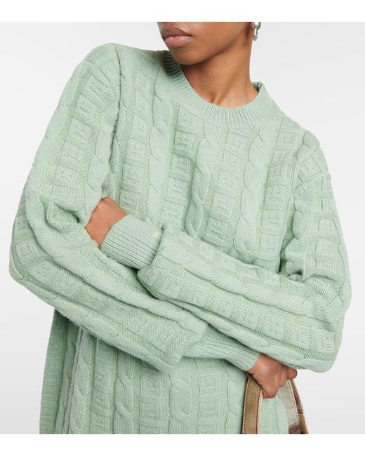 Acne Green Pullover aus einem Wollgemisch