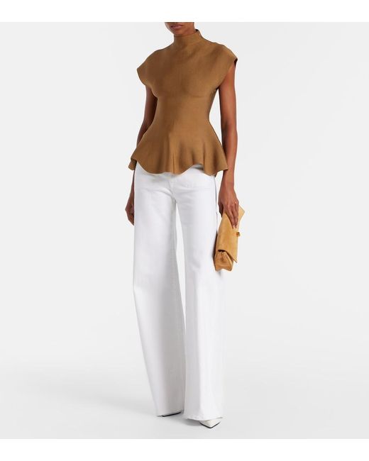 Khaite Brown Andra Knitted Top