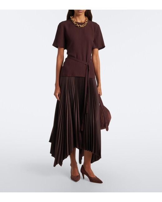 Joseph Black Ade Asymmetric Plisse Midi Skirt
