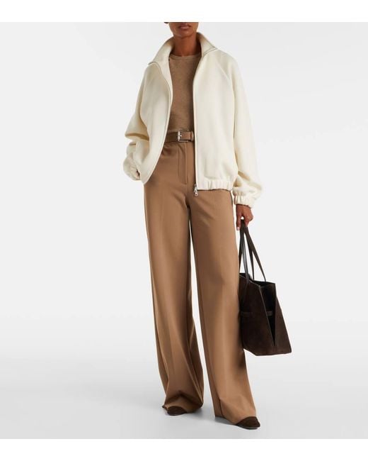 Max Mara White Frine Cotton And Wool-Blend Jacket