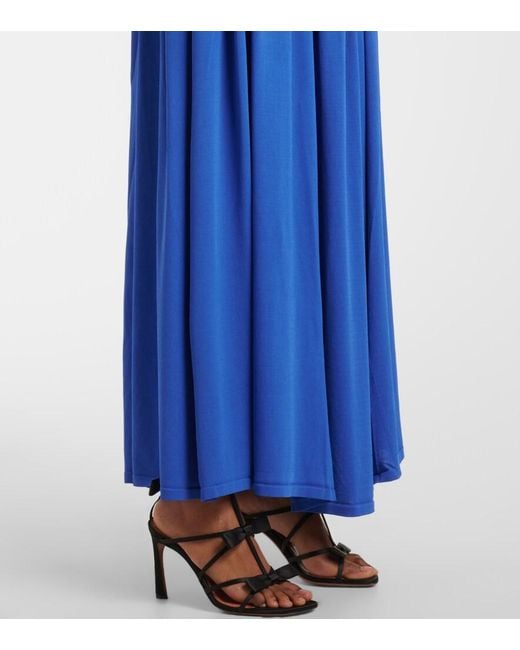 Zimmermann Blue Maxine Drop-Waist Maxi Dress