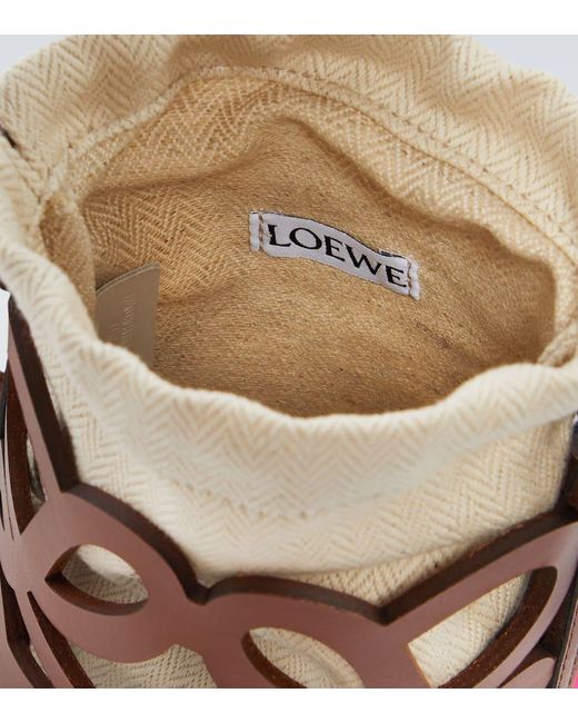 Loewe White Anagram Leather-trimmed Canvas Bucket Bag for men