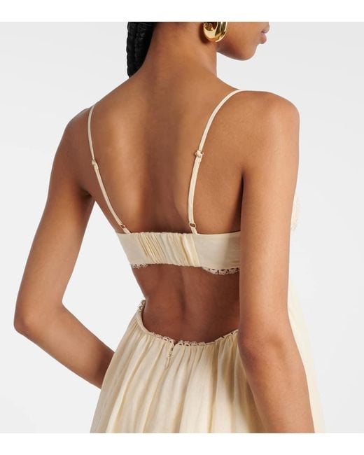Robe Longue Coco Brodee En Ramie Zimmermann en coloris Natural