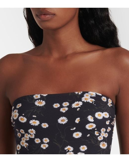 Eres Blue Courtois Floral Bandeau Swimsuit