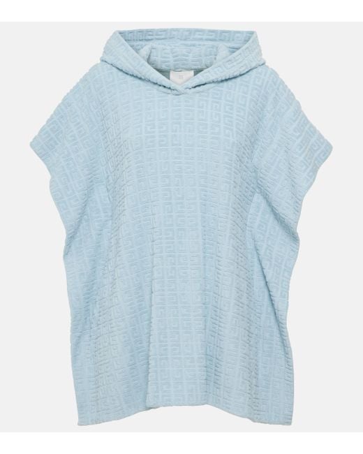 Givenchy Blue Plage 4G Cotton-Blend Terry Poncho