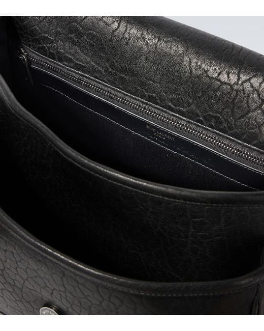 Saint Laurent Black Niki Leather Messenger Bag for men